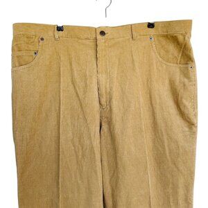 NWT Haband Beige Cordoroy Pants Men's Sz 44x32 Flat Front Preppy Old Money